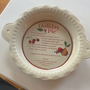 Holiday Pie Ceramic Baking Dish